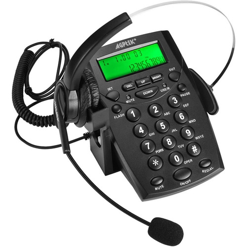 Imagen 2 de 9 de Agptek Teléfono Call Center Teclad Pantalla Headset Cintillo