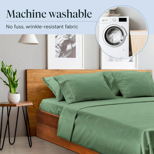 Juegos De Sábanas Y Fundas De Almohada Luxclub Verde Musg Xf