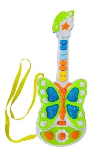 Guitarra Rosada Mariposa Juguete Sonido Luces Niñas 