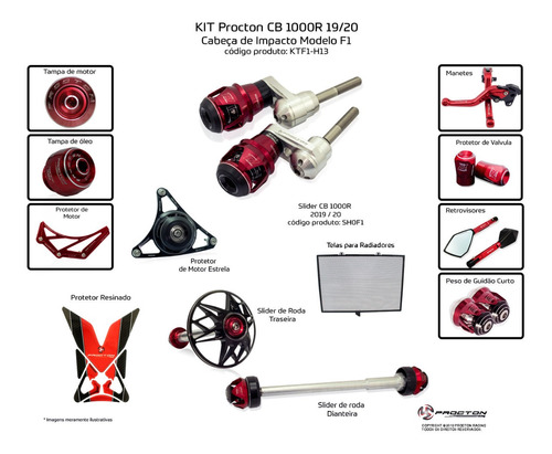 Kit Slider F1 Procton Racing Honda Cb1000r Cb1000 Neo Café