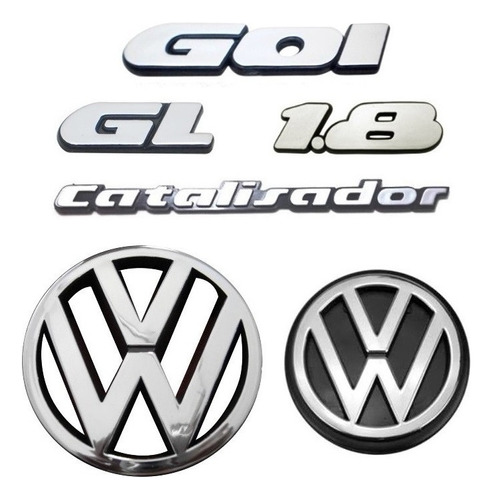 Kit Emblema Gol Gl 1.8 Catalisador - Quadrado 1991 À 1995