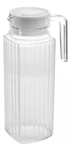 Jarra De Vidro 1l Com Tampa Branca Branco