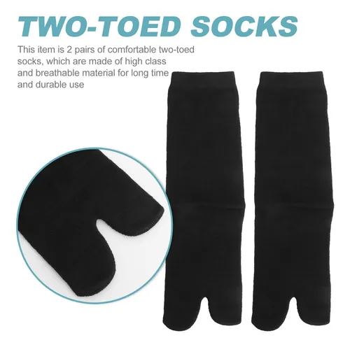 2 Pares De Cómodos Calcetines Tipo Kimono Transpirables Con