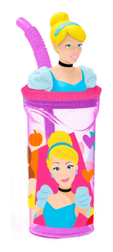 Vaso Para Niños Infantil Incluye Sorbete Princesas Disney 3d