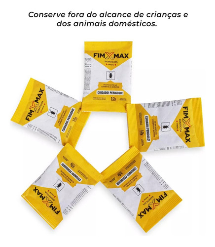 Kit 5 Pó Combate Às Baratas Fipronil Fim Max 10g Citromax