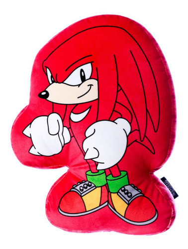 Almofada 3d Knuckles Ouriço Vermelho Aveludada Oficial Sonic