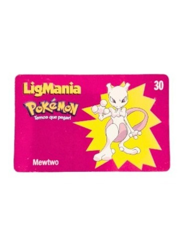Cartão Telefônico Ligmania Pokémon - Mewtwo - 15/30