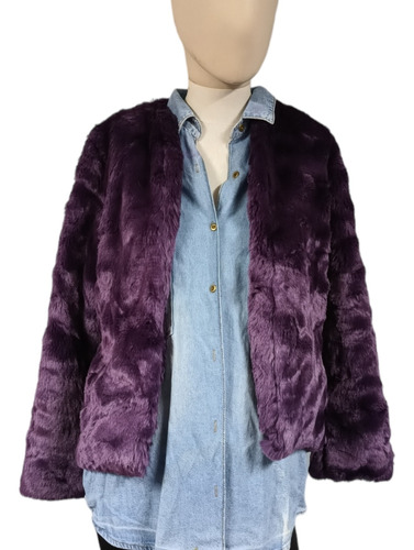 Saco Sobretodo Blazer Peluche Suave Y Calentito Violeta 