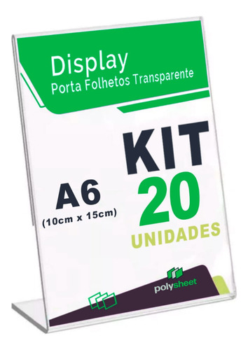 Display Toten Acrílico A6 L 1unidade 10x15 Vertical 20 Uni