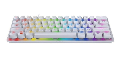 Imagen 1 de 1 de Teclado gamer Razer Huntsman Mini QWERTY Razer Red inglés US color mercury con luz RGB