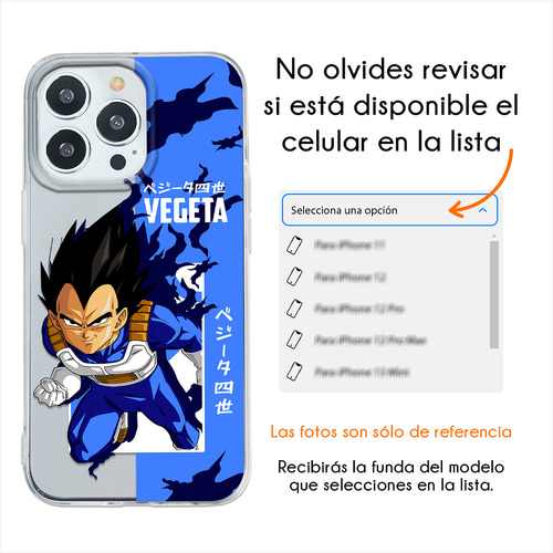 Funda Para iPhone Dragon Ball Z Vegeta Anticaídas Antigolpes