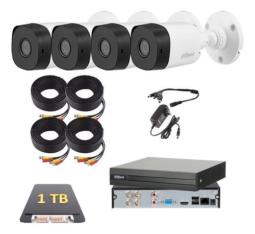 Kit Circuito Cerrado 4 Cámaras Dahua 4mp 1 Tb KIT4DAHUAHD1TB-4mp
