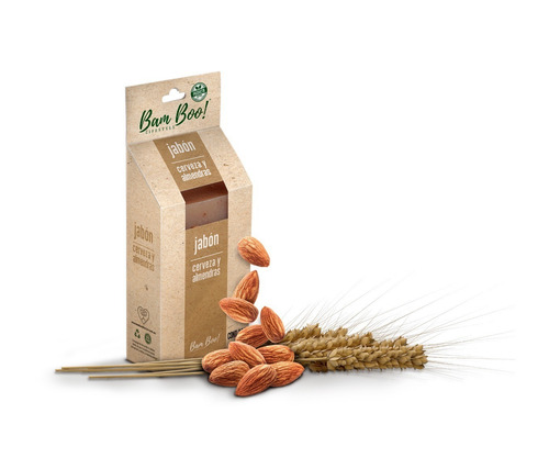 Imagen 2 de 3 de Jabón de Cerveza y Almendras 100 g Bam Boo! Lifestyle