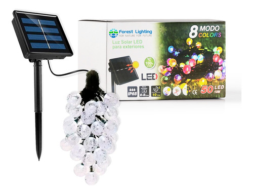 Tiras De Luces Led Rgb 10mts Exterior 50d + Panel Solar