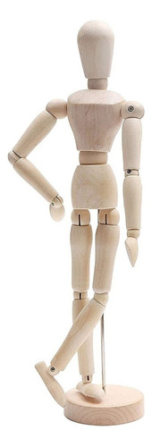 Muñeco Madera Maniqui Articulado Mujer 20cm