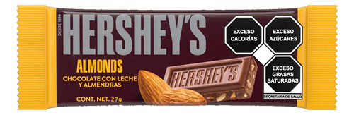 Hershey's Almonds Chocolate Leche Y Almendras Pack 6pz 27gr