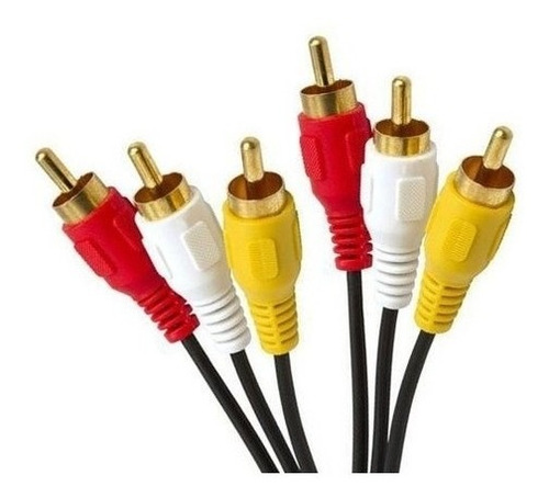 Imagem 1 de 2 de Cabo 3 Rca Macho X Macho Gold 2 Metros