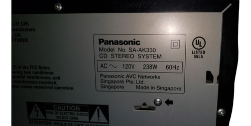Receptor Estéreo Panasonic Sa-ak330, 5 Discos, Mp3, Hi-bass. Negro (Usado)
