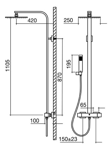 Fv 313/85n -ng Monocomando Ducha Pared Negro