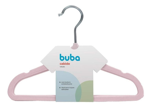 Imagem 1 de 8 de Kit Com 5 Cabides Infantil De Veludo Rosa Buba