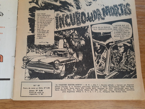 Cómic El Siniestro Dr Mortis Número 63 Editora Zig Zag (Usado)