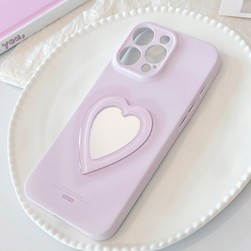 For iPhone Capa Coração 3d Espelho 16 15pro 14