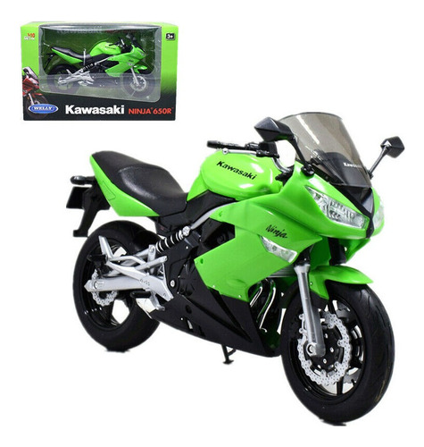 * Modelo De Motocicleta Kawasaki Ninja 650r Welly 1:10 [u]