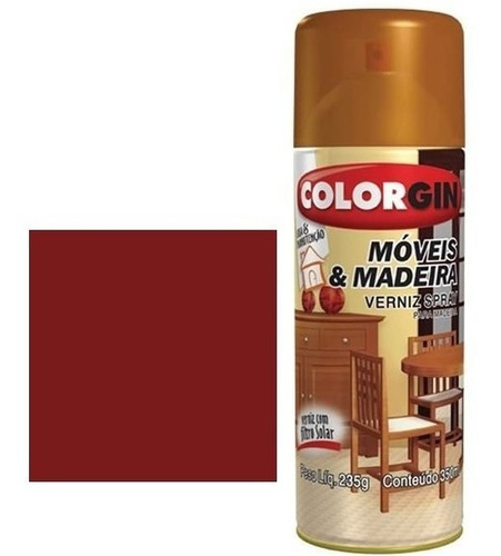 Tinta Spray Colorgin Para Moveis E Madeiras Mogno Brilha 763