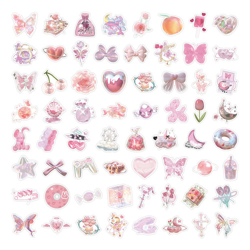 Pegatinas De Dibujos Animados Con Láser Rosa Para Niños Peg