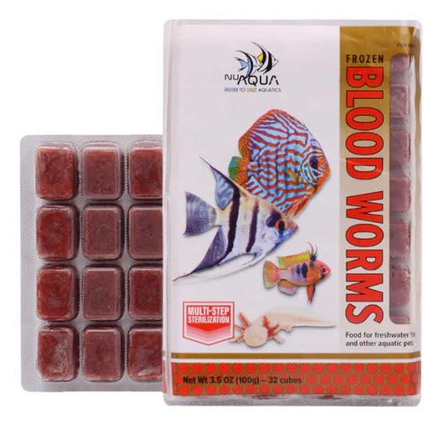 Alimento Congelado Blood Worms Nuaqua Peces Ajolote
