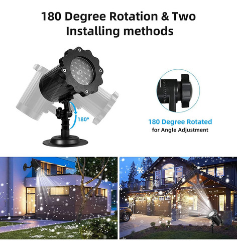 Luces Proyección Copo Nieve, Doble Cabeza, Led Navidad Ip65