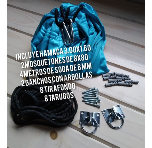 Imagen 2 de 5 de Hamaca Sensorial. Autismo. 3mts+mosquetones+ganchos+sogas