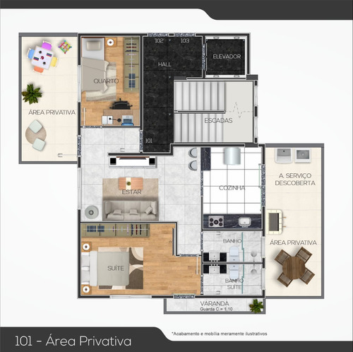 Imagem 7 de 10 de Apartamento À Venda, 2 Quartos, 1 Suíte, 2 Vagas, Santa Cruz Industrial - Contagem/mg - 23030