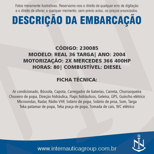 Imagem 2 de 9 de Real 36 Targa 2004 Phantom Focker Cimitarra Beneteau