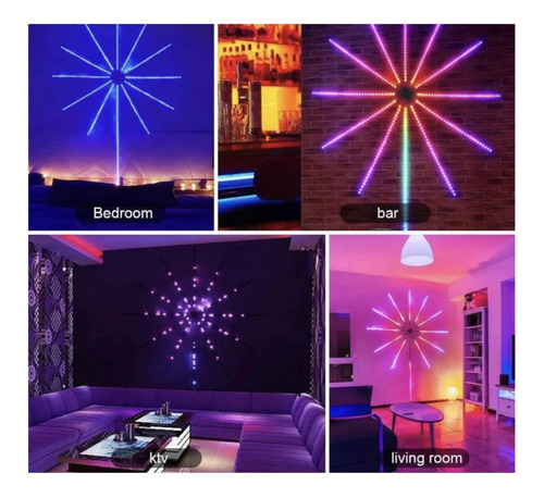 Tira Led Rgb Circular Decoracion Bluetooth Fuegos Artificial