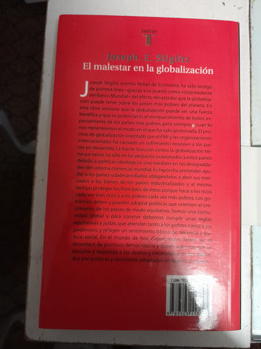 El Malestar En La Globalización,joseph E.stiglitz,1°ed.2002 (Usado)
