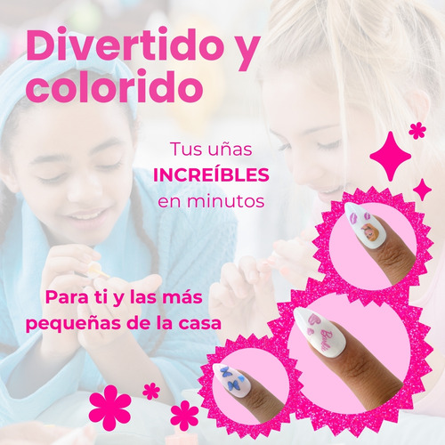 Stickers/pegatinas Para Uñas De Barbie 3 Plantillas +200pz