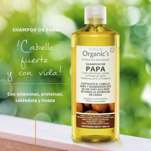 Shampoo Anticaída De Papa Florigan® 1lt Vitamina A - Pack 3