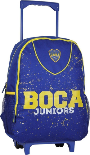 Mochila Con Carro Boca Juniors  17 Pulgadas Original 