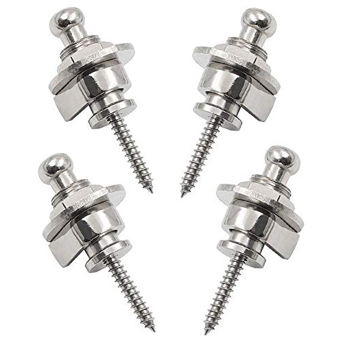 Eyech 4pcs Cerraduras Y Botones De Correa De Guitarra De Met