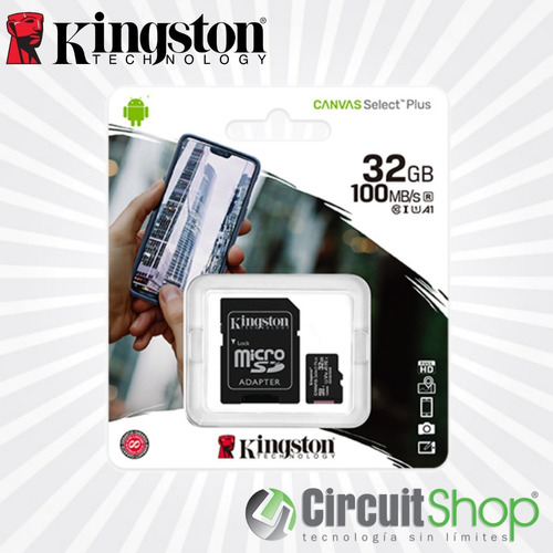 Imagen 1 de 4 de Micro Sd Kingston Canvas 32gb Clase 10 Circuit Shop