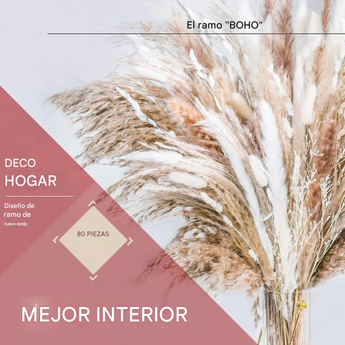 Heaimo 86pcs Ramo De Hierba De Pampas Secas Naturales