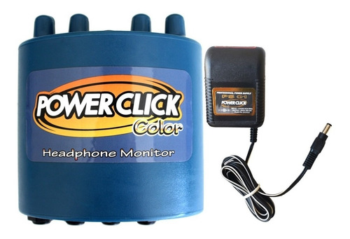 Kit Amplificador De Fone Power Click Color Azul + Fonte