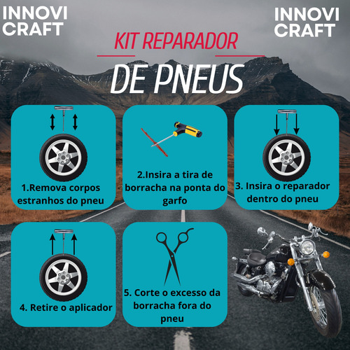 Kit Para Reparo De Pneu Set 12 Peças Innovi Craft
