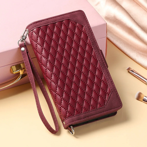 Funda Estilo Libro De Piel Sjk Con Cierre De Cremallera