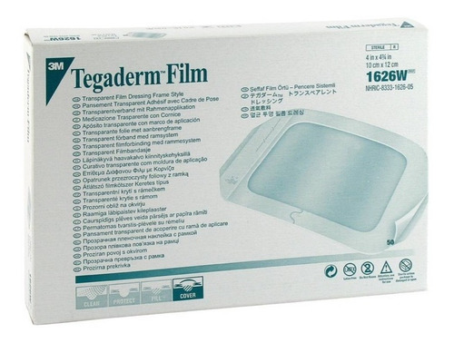 3m tegaderm film impermeable apósito 10x12cm 1626w caja por 50 unidades