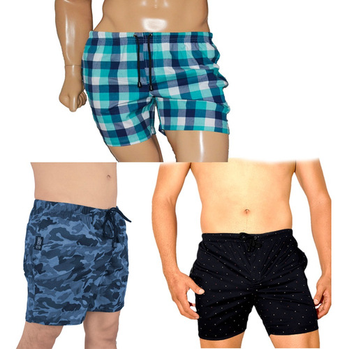 Paquete De 3 Bermudas  Short  Hombre Said Playa Slim Paq 23