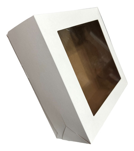 Caja 29x29x11 C/visor Blanca Grande Para Tortas X10 Unidades