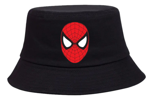 Gorro Pesquero Hombre Araña Cara Negro Sombrero Bucket Hat