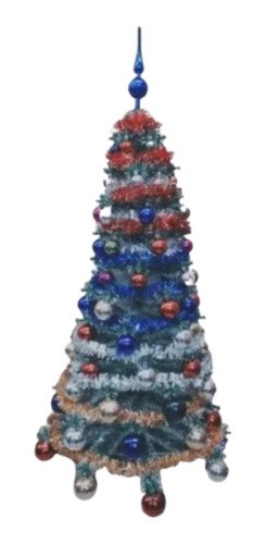 Arbol De Navidad Pino Super Lujo 1.20 Mts Nevado Con Adornos